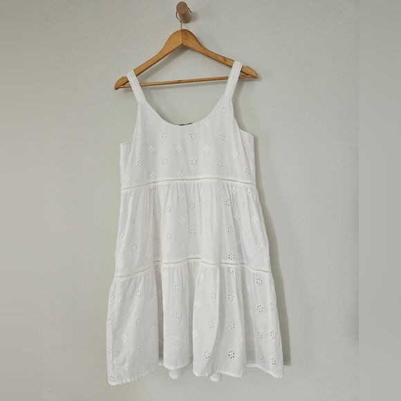 Tribal Eyelet Tiered Dress White Size S - Picture 6 of 7